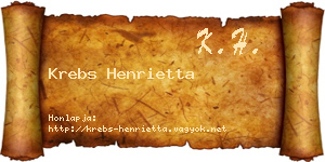 Krebs Henrietta névjegykártya